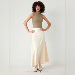 NWT High Waist Solid Pleated Maxi Skirt in XS by Cider